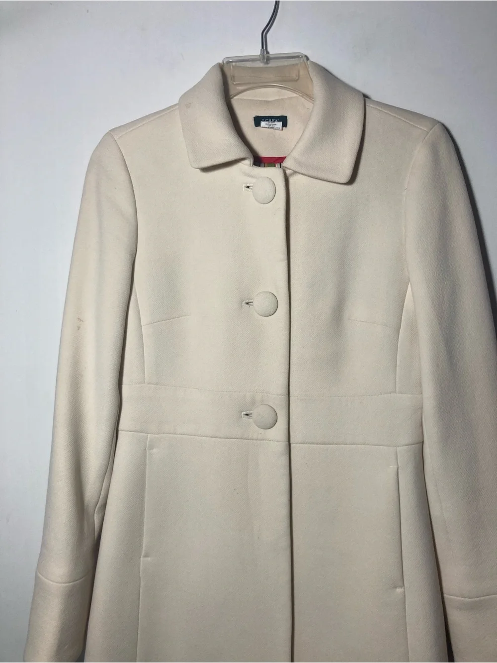 J. Crew Vintage Classic Lady Day Wool Coat A-Line Defined Waist & Pockets Size 2